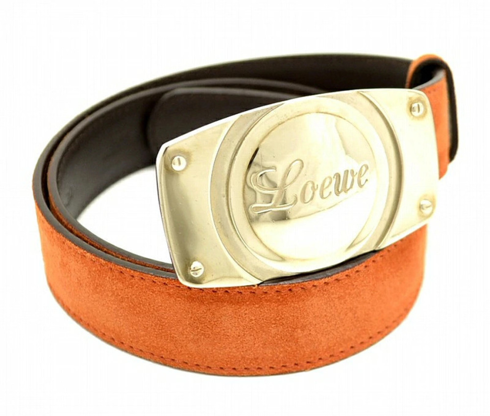 Loewe belt suede leather brown orange dark brown